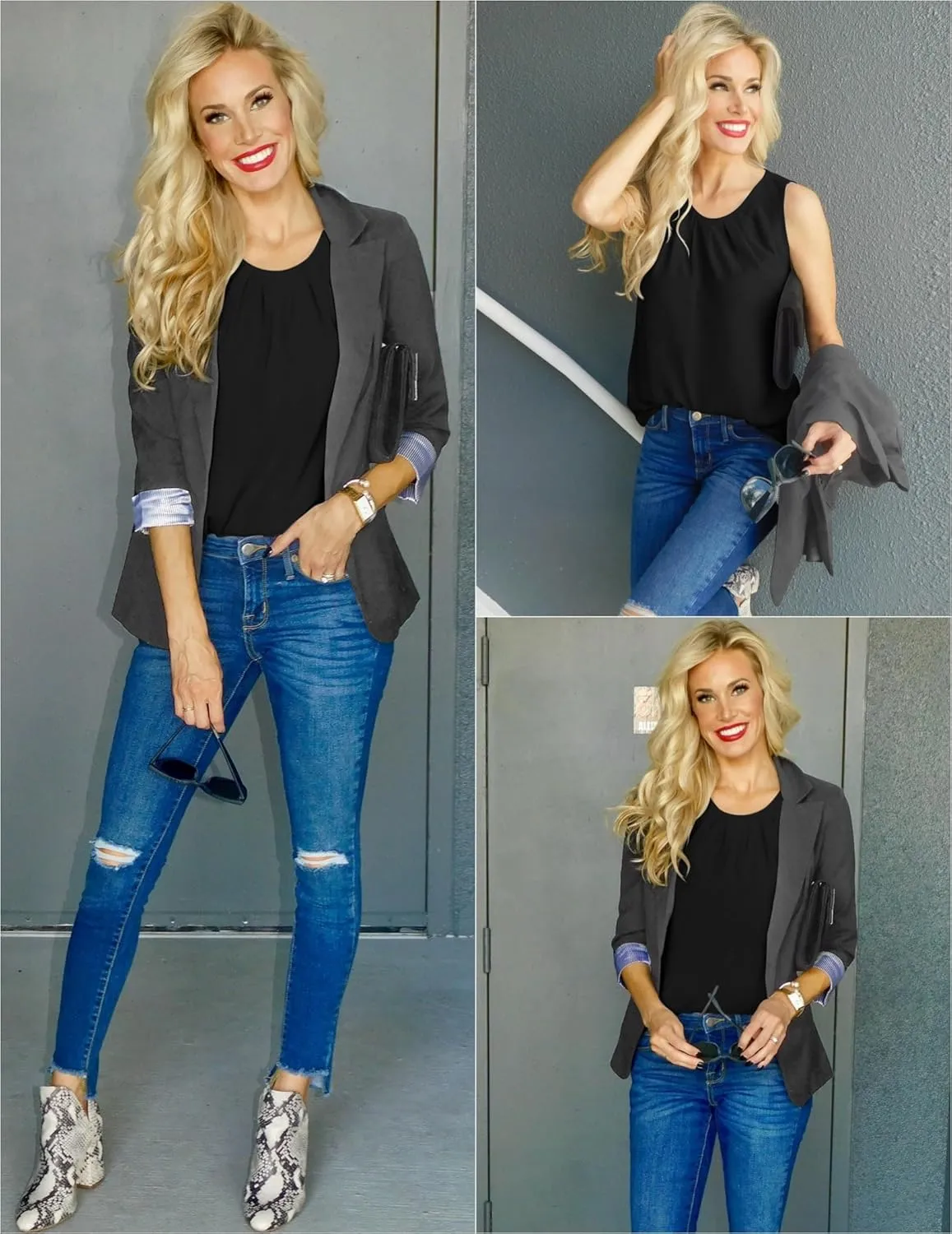 Beyove Womens Chiffon Tank Tops Crewneck Loose Fit Basic Casual Summer Sleeveless Shirts Blouse