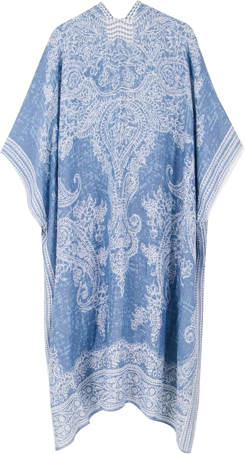 Breezy Lane Women's Kimono Cardigan Summer Swimsuit Coverups Beach Cover Up with Floral Print for Vacation