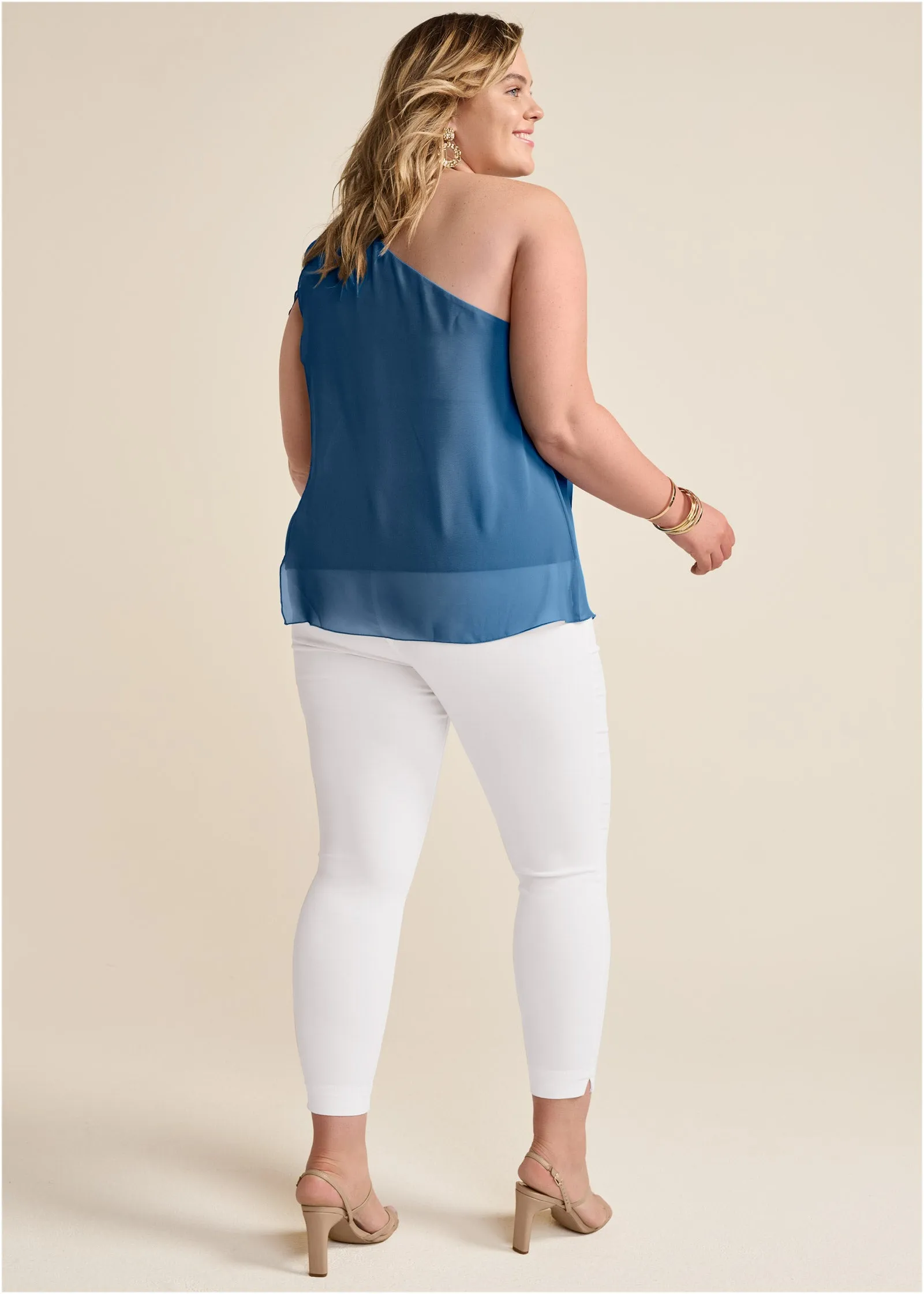 Chiffon Bow Top - Blue