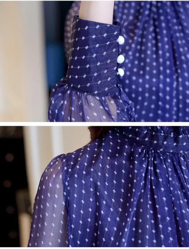 Chiffon long sleeve turtleneck blouse