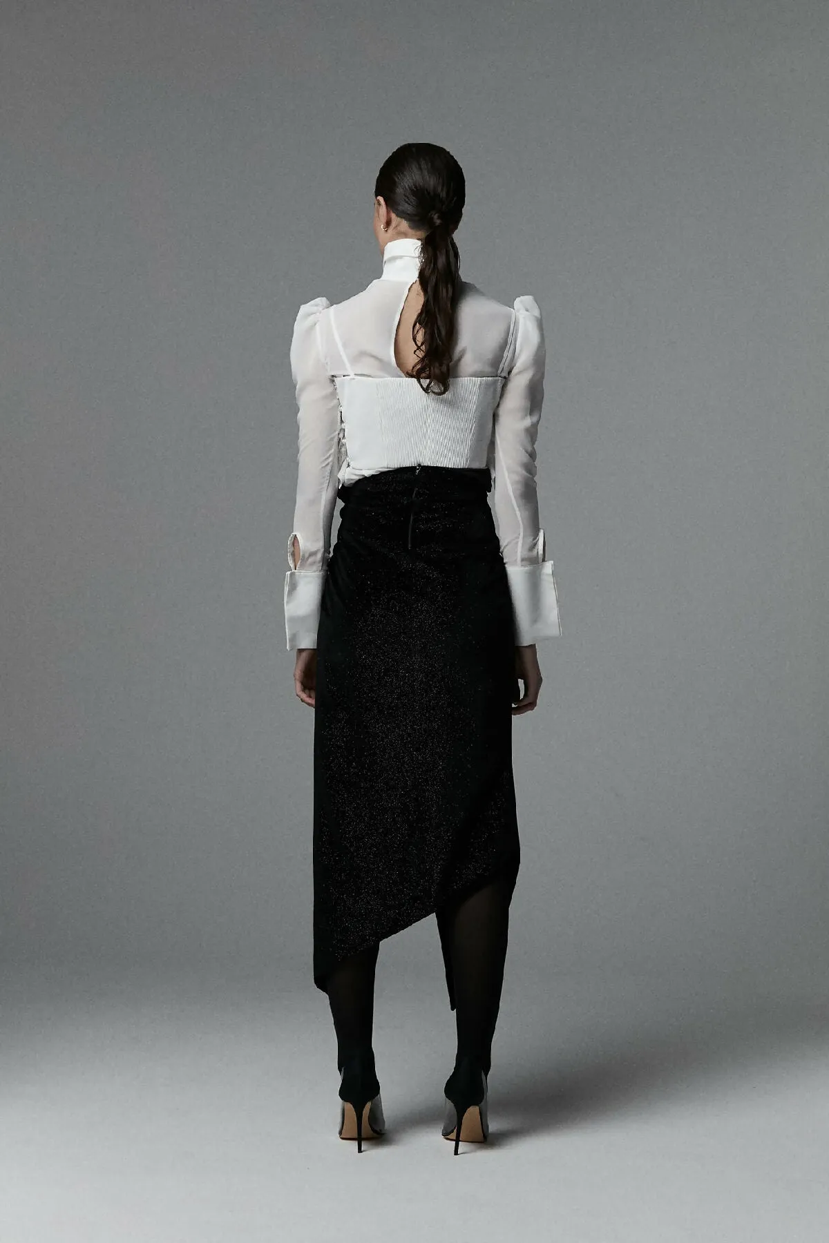 CHIFFON TOP WITH CUFFS