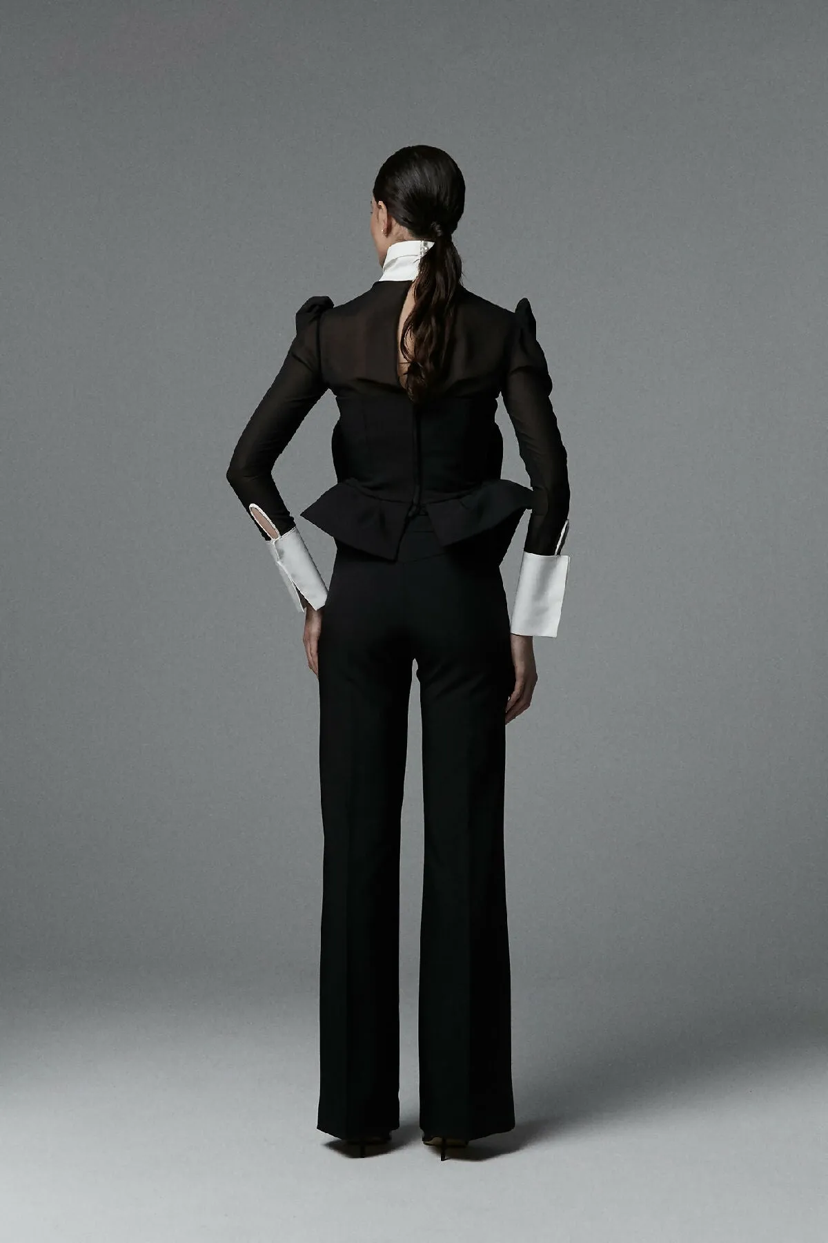 CHIFFON TOP WITH CUFFS