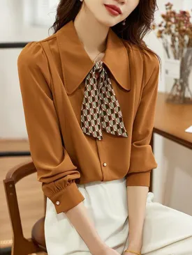 Emmelien Top | Vintage vlinderdas chiffon top