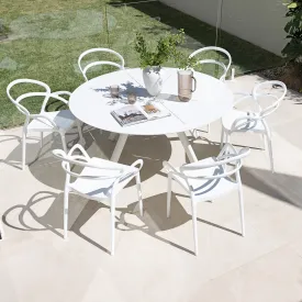 Estella & Ostuni Dining Setting - 7 pce White