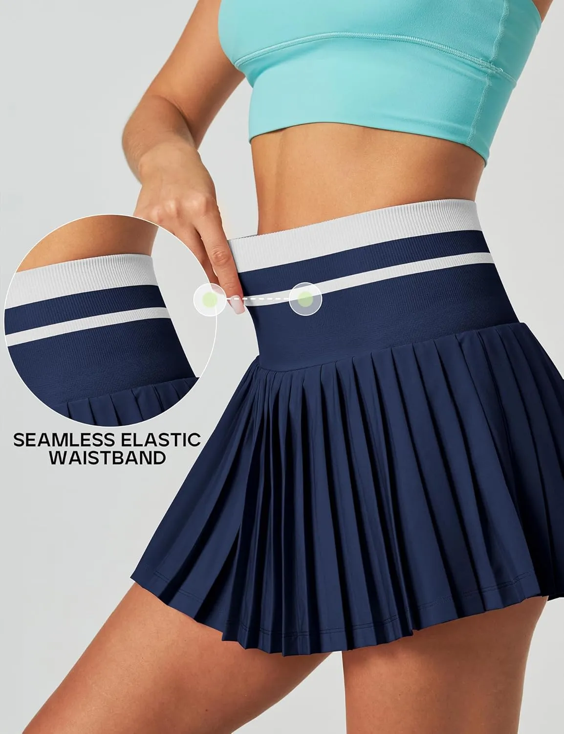 Heathyoga Pleated Tennis Skirt with Pockets for Women Tennis Skort for Woman High Waisted Golf Skirts Athletic Skirt
