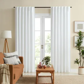 Lennox Room Darkening Concealed Tab Curtain in WHITE by Zaab