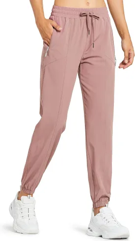 Libin Women's Lightweight Joggers Quick Dry Hiking Running Pants Athletic Workout Track Casual with Zipper Pockets