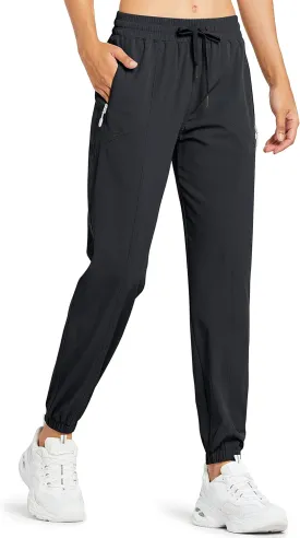 Libin Women's Lightweight Joggers Quick Dry Hiking Running Pants Athletic Workout Track Casual with Zipper Pockets