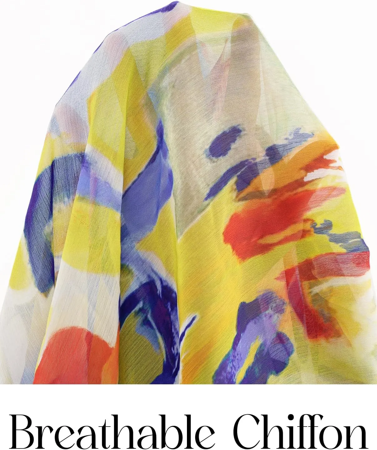 MEROKEETY Women's Summer Button Down Blouses Long Sleeve Tie Front Floral Boho Chiffon Shirt Tops