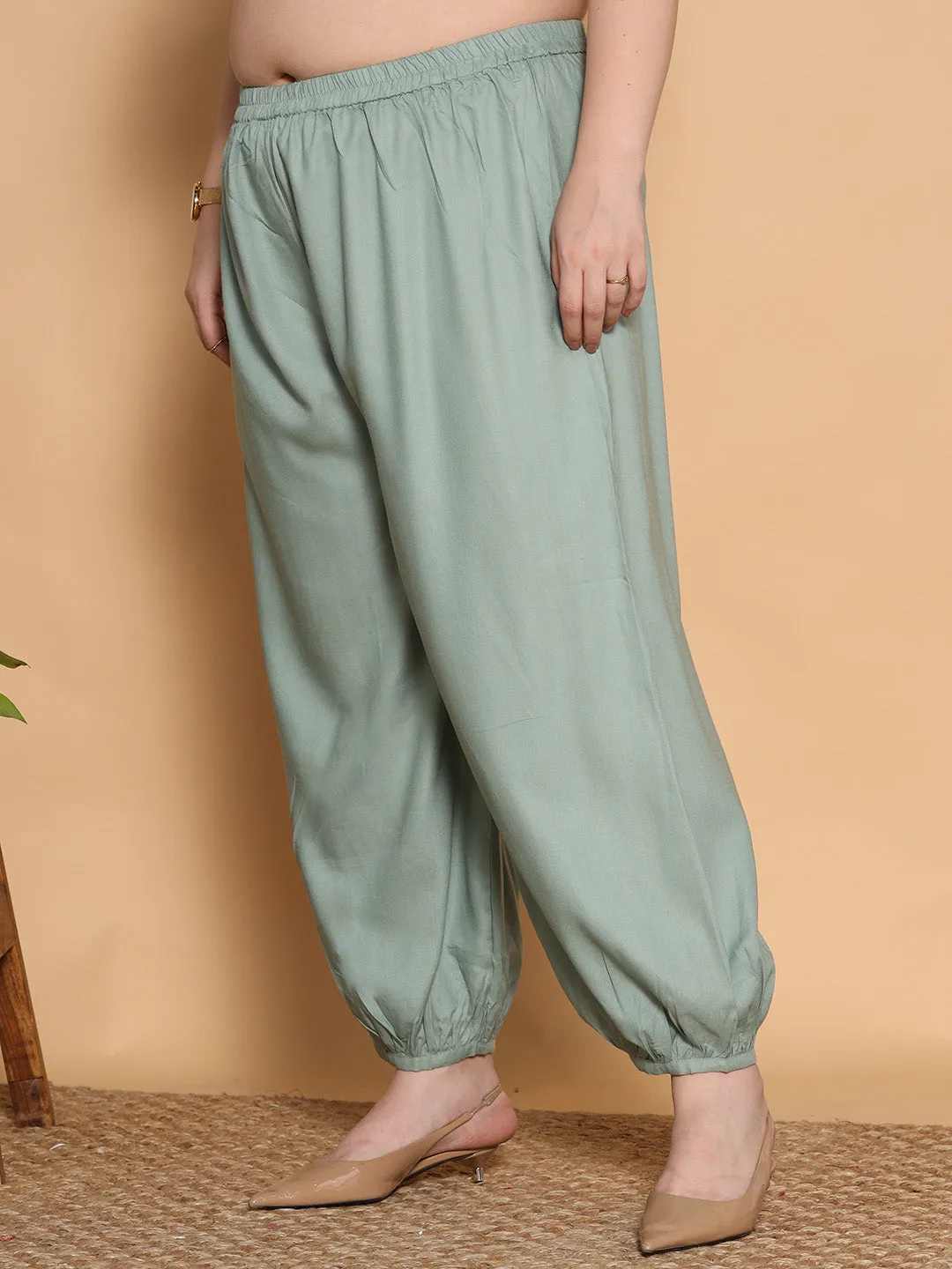 SageGreen Rayon Balloon Salwar