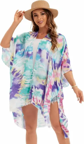 Umjetnost Women's Swimsuit Coverups Summer Beach Cover Up Casual Loose Kimono Cardigans for Swimwear