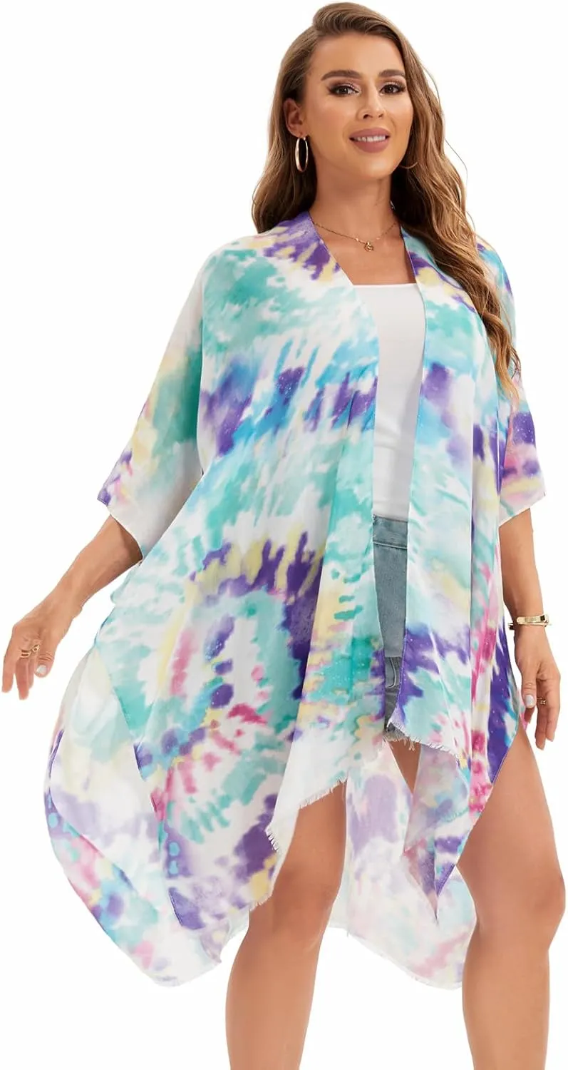 Umjetnost Women's Swimsuit Coverups Summer Beach Cover Up Casual Loose Kimono Cardigans for Swimwear